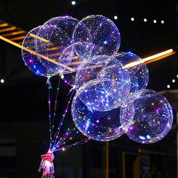 6st 3Set Transparent Party Glow Wave Ballong Bröllop Bubble Bal Warm light model 6pcs 3set