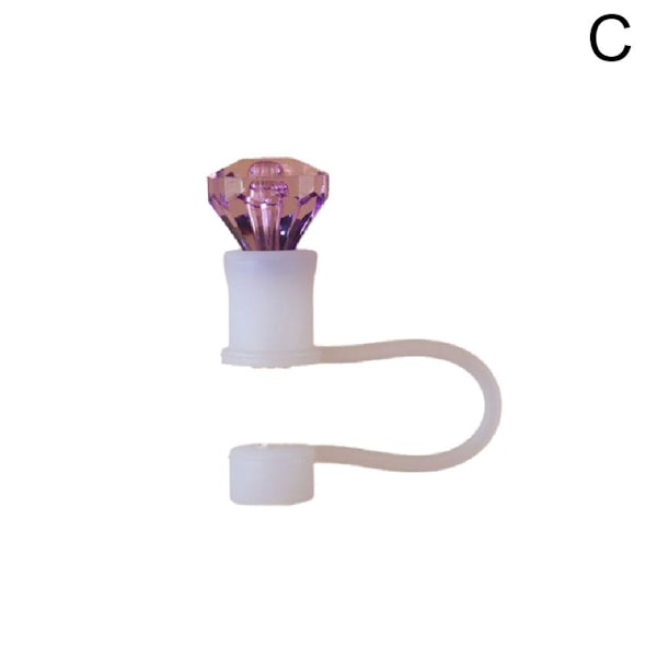 1 st Sugrörsskydd, Söta Diamant Sugrörsskydd Toppar för Stanl Purple 1pcs