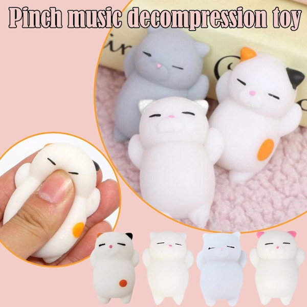 Söt Mjukt Litet Djur Kläm Decompression Leksak Mjuk Barnboll Gummileksak Release R2b7 grey 1pcs