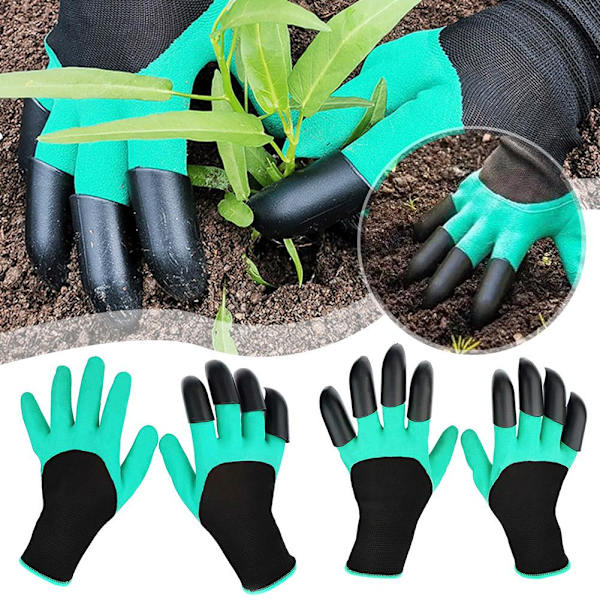 Trädgårdshandske med klor Skyddande fingertoppar Grävande latexhandske Trädgårdsarbete Grävhandskar Z2S5 green B eight claws