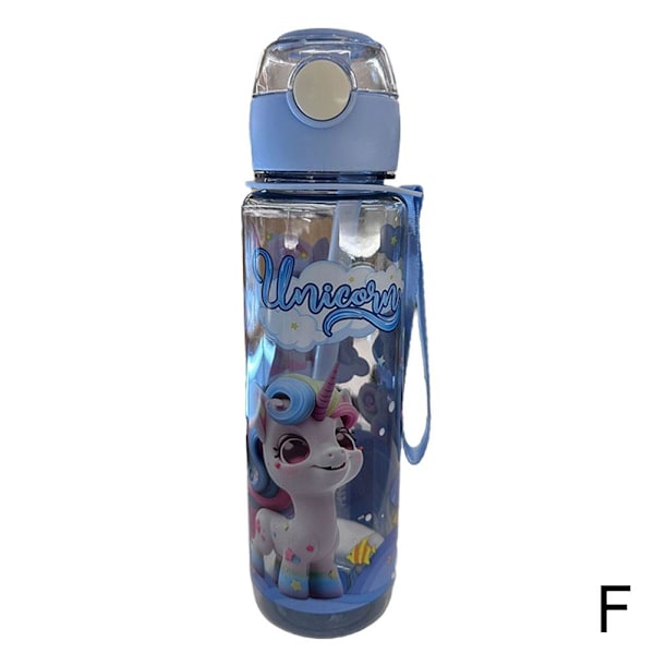 700ml Tecknad Plast Vattenflaska Söt Rymdflaska - Fri Hög Tem Transparent Blue 700ml