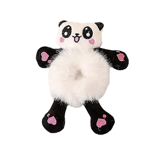 pulunto kvinnor plysch hår slips, söt tecknad djur lurvigt hår Hea Panda 15*12cm