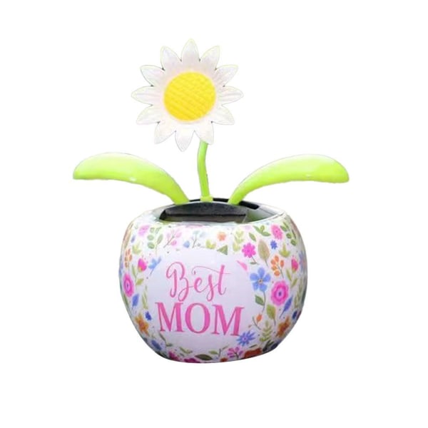 Solar Powered Dans Flower Swinging Bil Instrumentbräda Ornament Au multicolorB bee