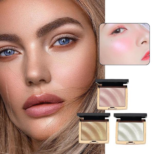Stereo Highlighter Bronzing Palett för Enkel Nybörjarsmink Lot Y4 3 # Confidence Light 10g