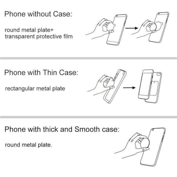 Magnetisk bilhållare instrumentpanel mobiltelefonhållare montering med fre black One-size