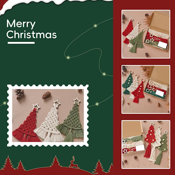 Macrame Kit Christmas Tree Decoration 3 Set Christmas Tree Craft B 1set