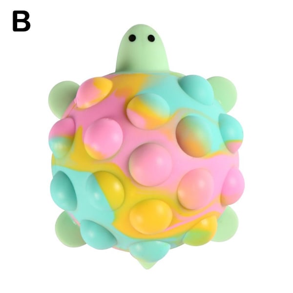 Pop It Fidget Toy 3Dstylish Kawaii Turtle Pinch Ball Silicone Pu blue-yellow one size