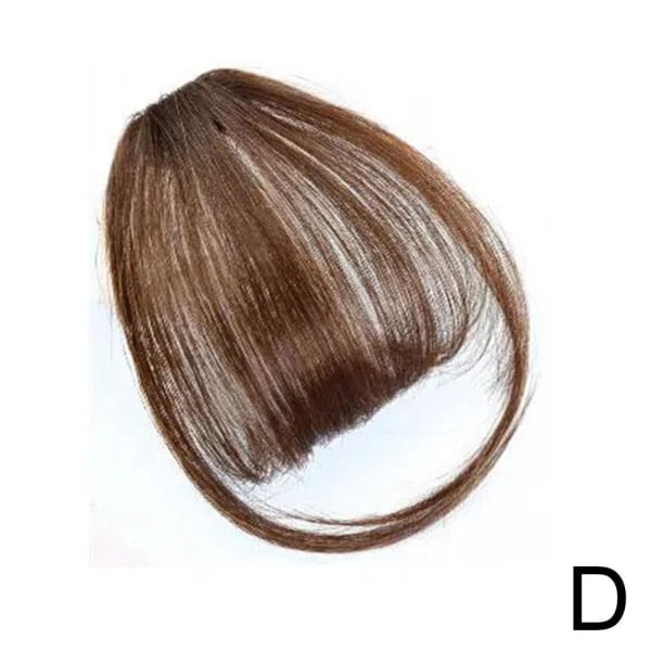 Kvinnor Thin Air Fringe Bangs False Fake Hair Extension Clip on Fr light brown With sideburns