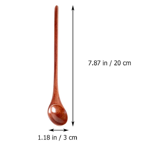Lång Träsked Provsmakningsskedar Blandning Honung Kaffe Sked Provsmakningsskedar Lot I9