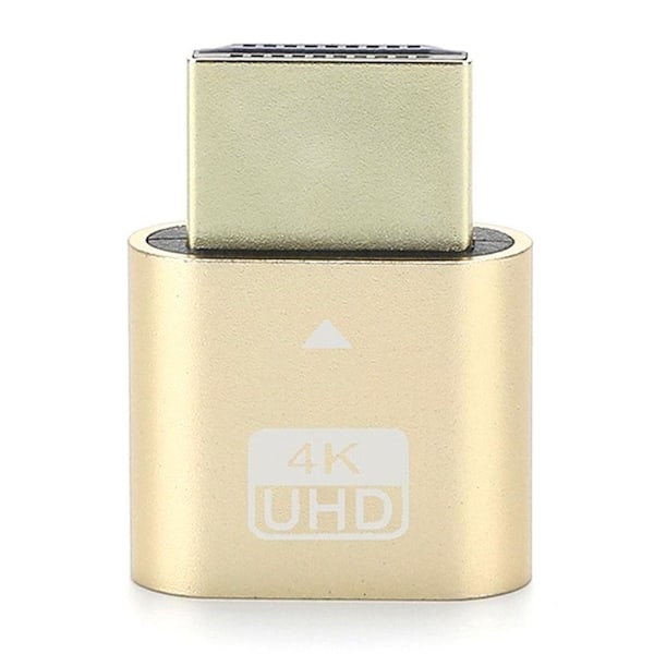 4K UHD DDC EDID HDMI Dummy Adapter Virtuell Plug Headless Display gold One-size