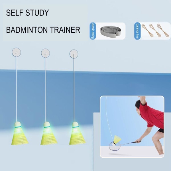 Single Selfstudie Badminton Trainer Kit Telescopic Rod Rebound Pra 1sizeA short racket set