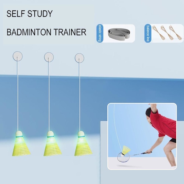 Single Selfstudie Badminton Trainer Kit Telescopic Rod Rebound Pra 1sizeB 1 ball set