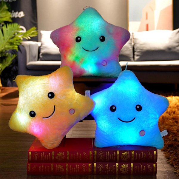 Kreativ Leksak Luminous Kudde Mjuk Fylld Plysch Lysande Färgglad yellow one-size