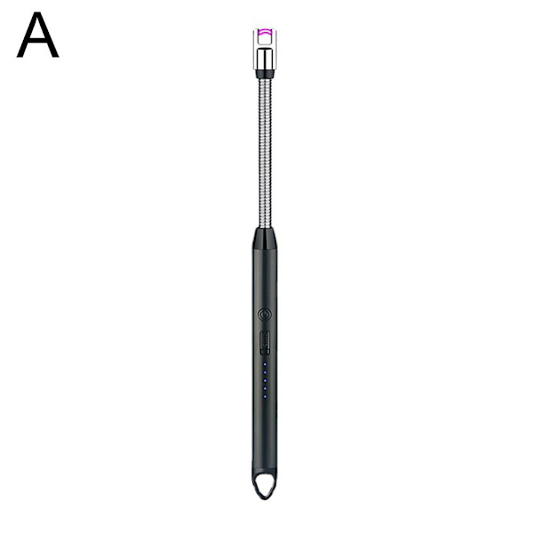 360° LED Elektrisk Bågegrill Tändare USB Vindtät Flammlös Plasma black One-size