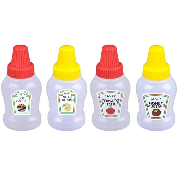 2/4x mini tomatketchup flaska bärbar sås salladsdressing Sq 4pcs 4pcs
