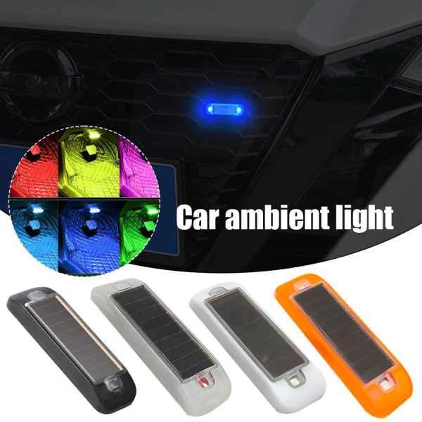 Solar Auto Car Alarm Led Light Flash Blinkande Säkerhetssystem Wa Black shell 5 colors one size