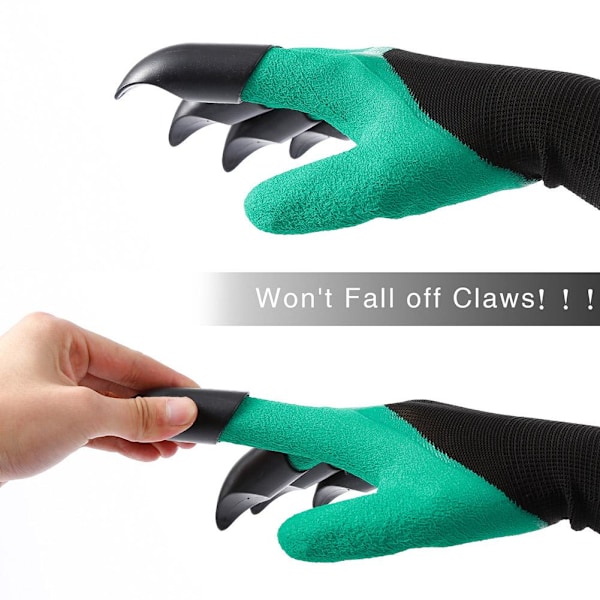 Trädgårdshandske med klor Skyddande fingertoppar Grävande latexhandske Trädgårdsarbete Grävhandskar Z2S5 greenA Four claws