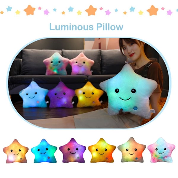 Kreativ Leksak Luminous Kudde Mjuk Fylld Plysch Lysande Färgglad purple one-size