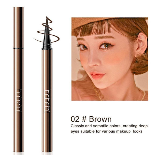 Svart Eyeliner Penna Vattentät Kladdfri Lämplig För Nybörjare Q0m7  02 # Brown 1ml