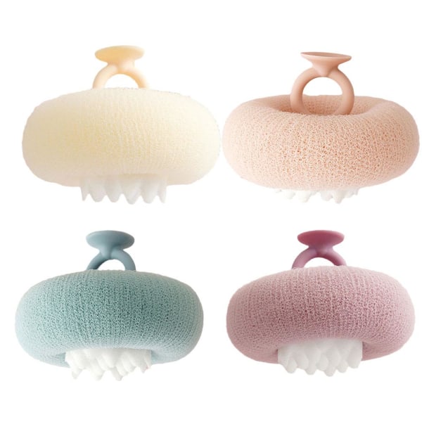 3D Badboll med Sugkopp Rikligt Skummande Kroppsskrubb Dusch pink 1pcs