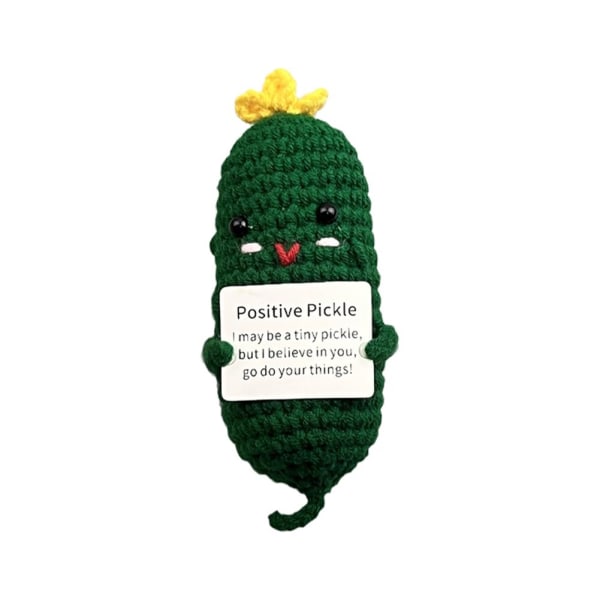 Handgjorda gröna leende fyllda vänskap känslomässigt stöd bild A cucumber
