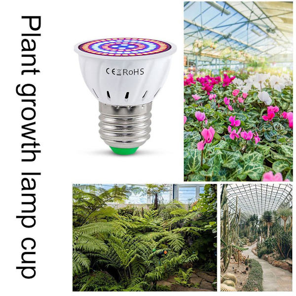 E27 48/80 Leds Plant Grow Lamp Led Full Spectrum Growth Light Bu As shownI B22*48LED