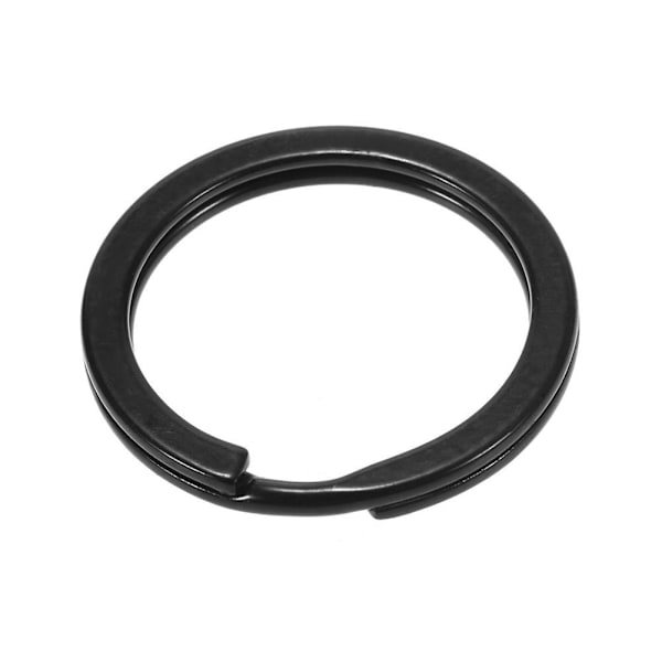 Stark ståldelad nyckelring svart metallögla hållare platt nyckel Cha black7 one-size 5pcs