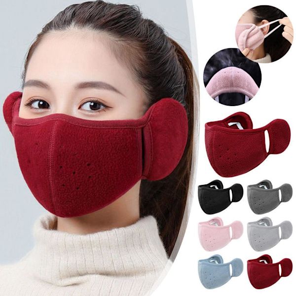 Ansiktsskydd med öronvärmare Vindtät Bandana Öronmuffar Varm Mask Vinter A7G3 Gray One size