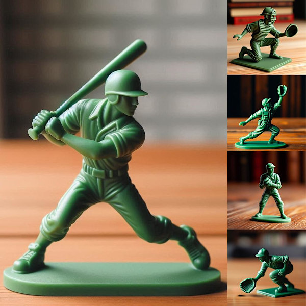 Jkapagzy Basebollsoldatfigurer, Mini Gröna Basebollspelare C 1pcs