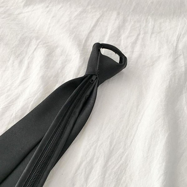 Dragkedja slips svart en-dragande smal version av den brittiska trenden Fo blackD 36*8cm