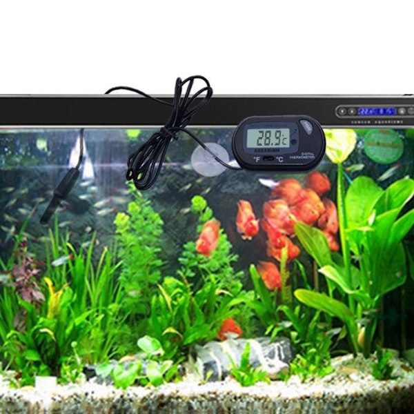 Digital LCD-skärmsensor Akvarietermometer Kabelansluten Fisk Temperaturmätare Temp C5 yellow One-size