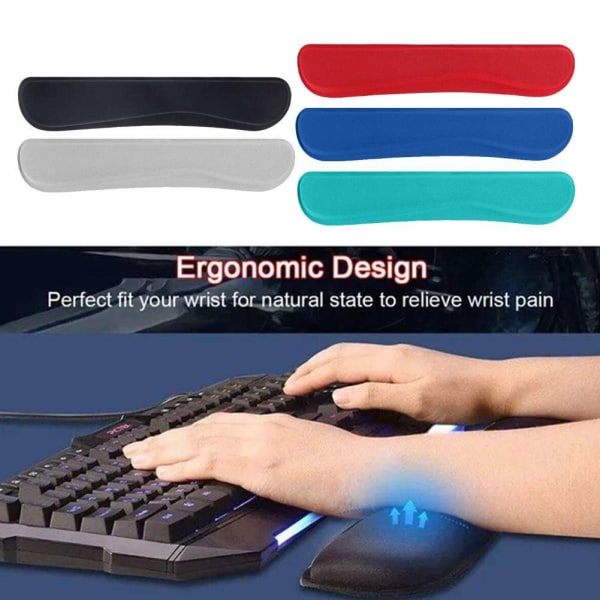 1X tangentbord Handledsstöd för mus Handledsstöd för Office E black one-size