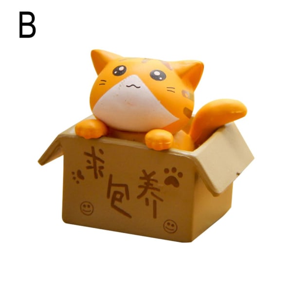 Miniatyr Lucky Cat DIY-figurer, Mini Cat Ornament, Mini Cute Ca yellow one size
