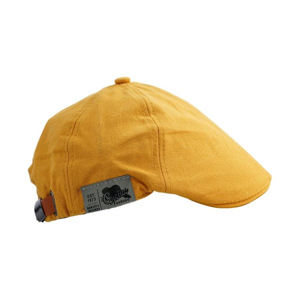 Retro Herr Bomull Ivy Platt Kep Newsboy Justerbar Barett Cabbie Ga yellow one-size