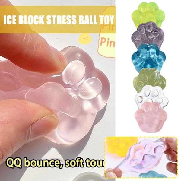 NY Fidget Toy Mini Squishy Toys Mochi Ice Block Stress Ball Toy pink one-size