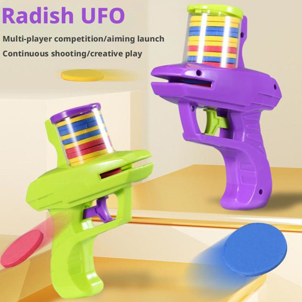 1x Skumskiva Launcher Flygande Skiva Handhållen Skytt Inomhus Skjutspel F9O C0