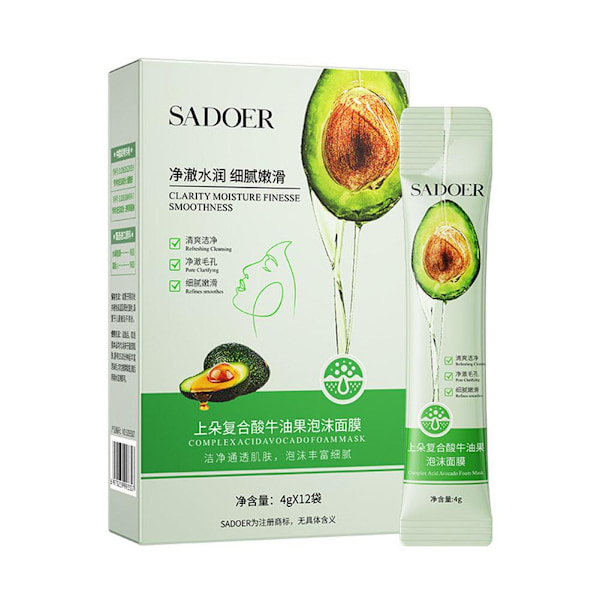 Avokado Bubbelmask Syra Hudrengöring Bubbel Ansiktsskummask