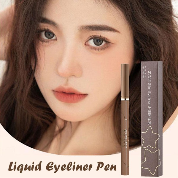 Långvarig Vattentät Smal Flytande Eyeliner Penna Färg Penna Svart Eyeliner Brun T5n0 Brown 1pcs