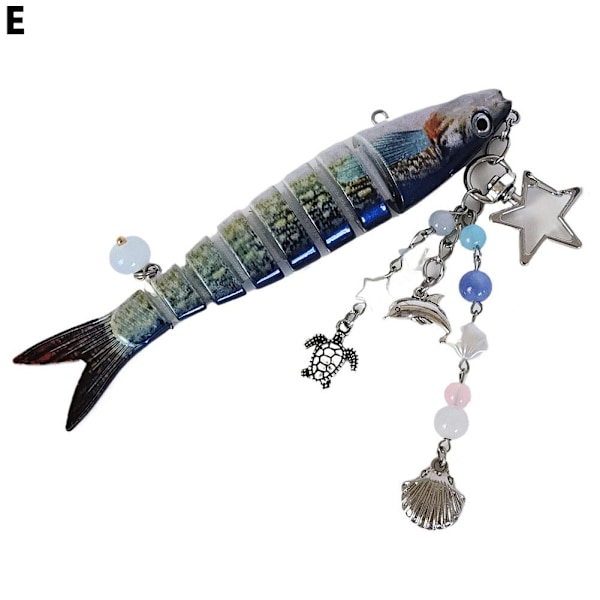 Handgjorda Fisk Nyckelringar Roliga Smycken Konstgjort Fiske Bete Swimb style5 One size