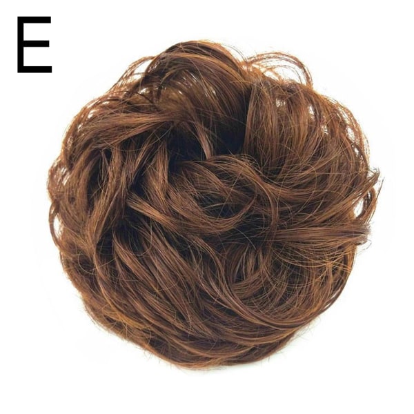 Lockigt stökigt hår Bun Piece Scrunchie Fake NaturalBobbleHair Exte Flaxen 13cm