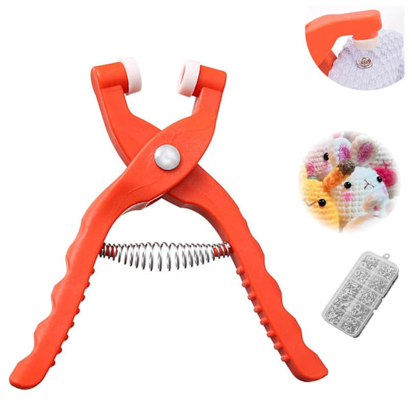 Ögonknäppare Virkverktyg, Säkerhetsögonverktyg, Metallknäppar Klämtång, Hjälpverktyg för fastsättning för virkning av ögon Virkverktyg för Croc Five Claw Tool 1set