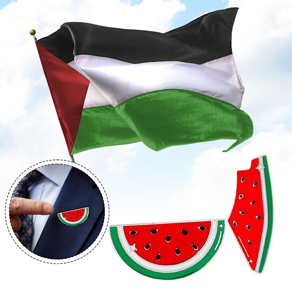Vattenmelonsemalj-nål, Vattenmelonsemalj-nål Palestina Brosch Pi style2 One size 2pcs