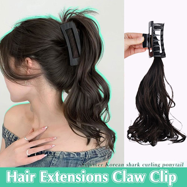 Hår extensions klo klämma hästsvans extensions kort falsk hästsvans T light brown 1pcs