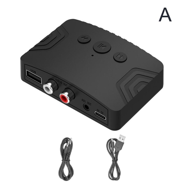 Bluetooth 5.3 trådlös ljudmottagare för PC-TV Bilsatshögtalare blackA WITHOUT RCA line