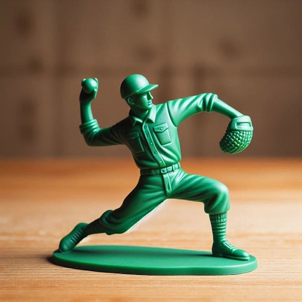 Jkapagzy Basebollsoldatfigurer, Mini Gröna Basebollspelare C 1pcs
