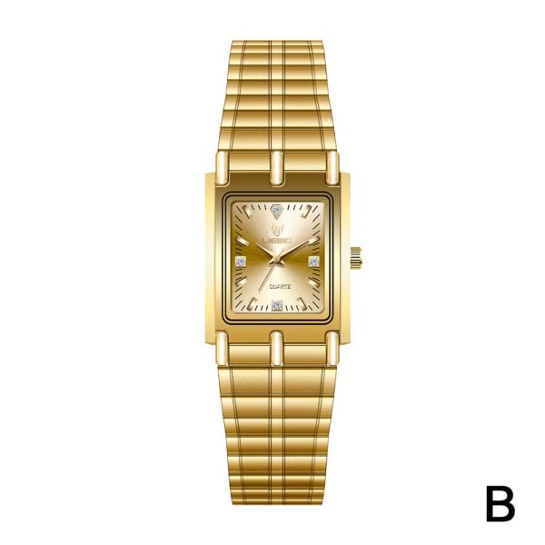 Klassisk mode parklocka Square Watch For Couples Bus Gold Men