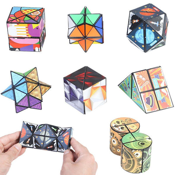3D-Formförändrande Låda Anti-stress Hand Flip Magisk Kub Pussel Leksaker Gåva UKKs3d Geometry One size