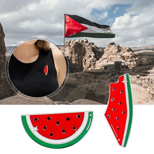 Vattenmelonsemalj-nål, Vattenmelonsemalj-nål Palestina Brosch Pi style2 One size 2pcs