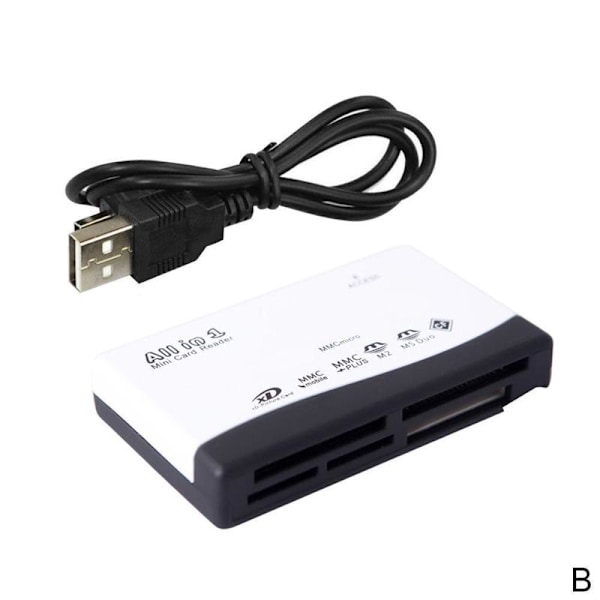 1X Allt i ett kortminnesläsare USB extern SDHC M2 Mini US XD white B