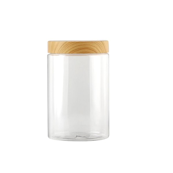 TAOYUN Tomma transparenta plastflaskor med trälock TransparentE 800ml
